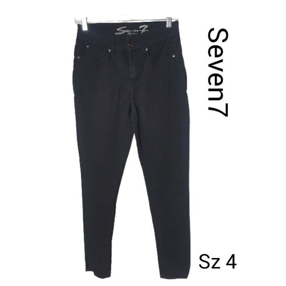 Seven7 Women's Jeans 4 Tummyless High Rise Black Everyday Jeans Size 4 NWOT - Picture 1 of 10